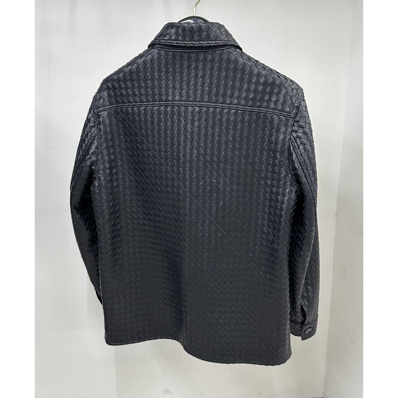Bottega Veneta Intrecciato Relaxed Leather Shirt - PerfectKickZ
