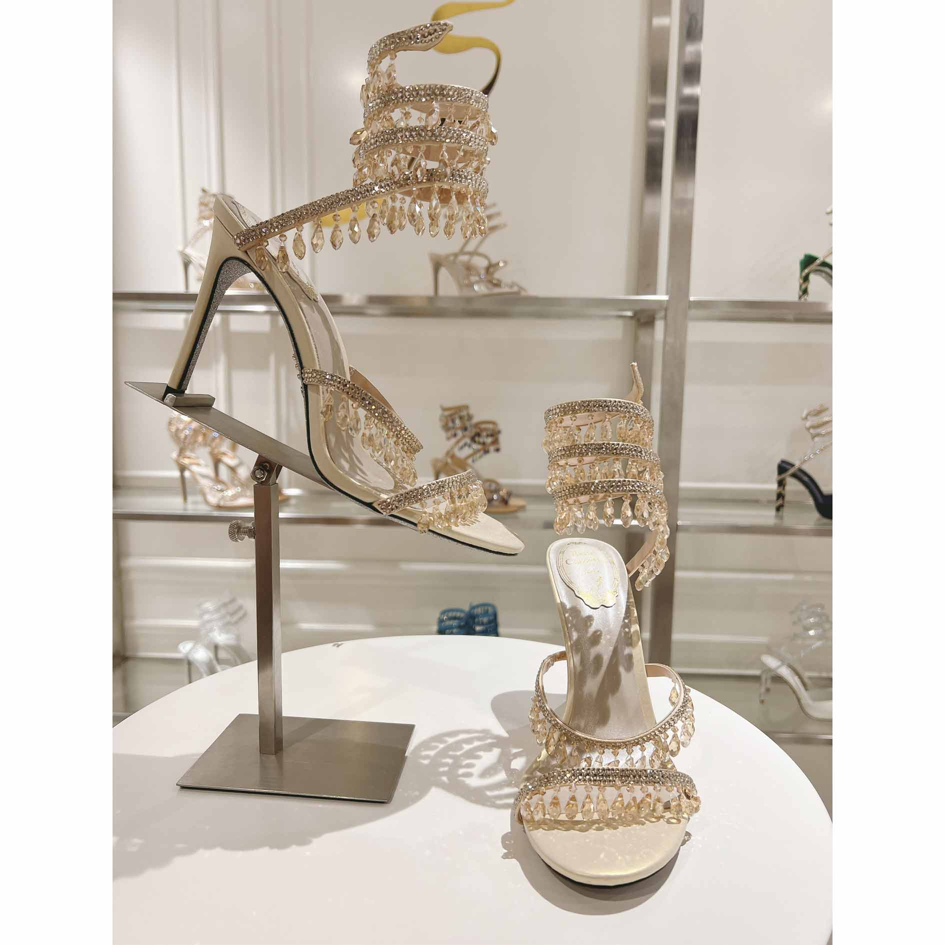 Rene Caovilla Natural Chandelier Sandals - PerfectKickZ