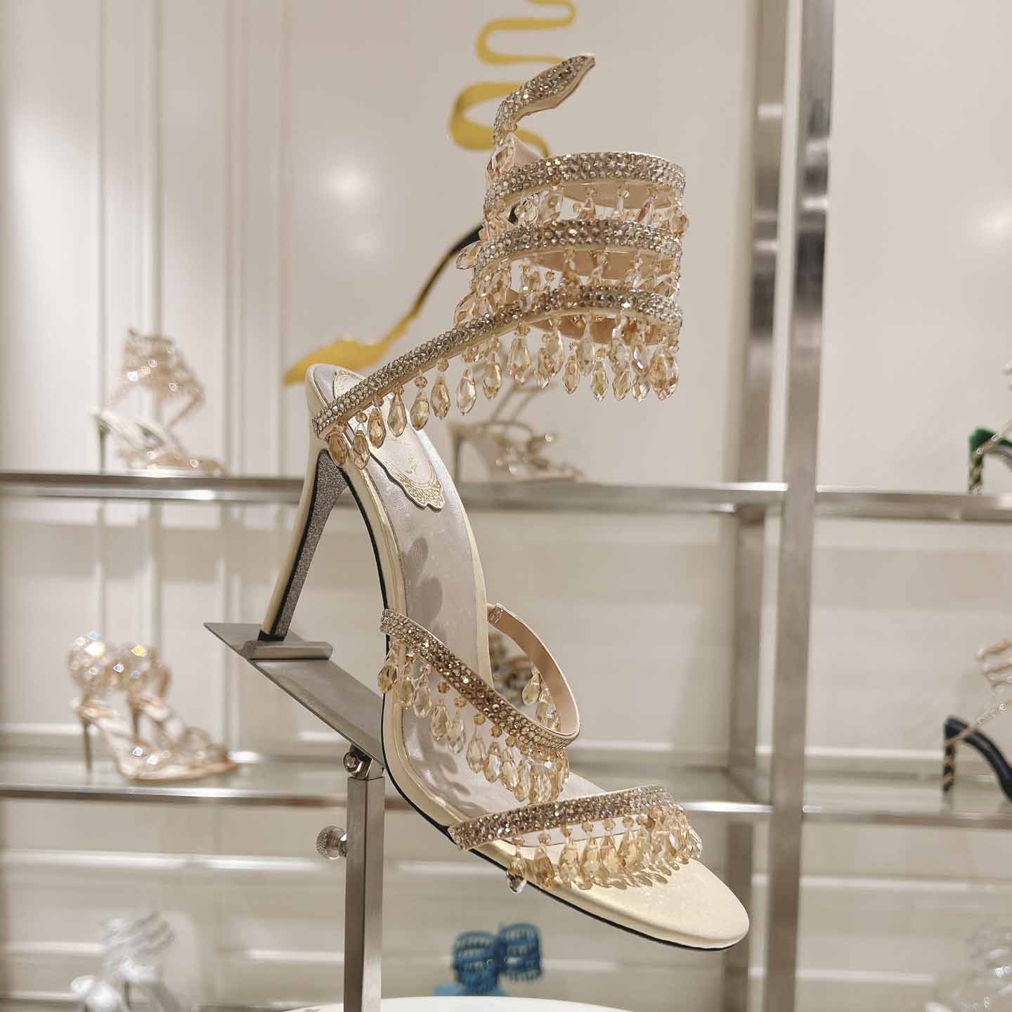 Rene Caovilla Natural Chandelier Sandals - PerfectKickZ