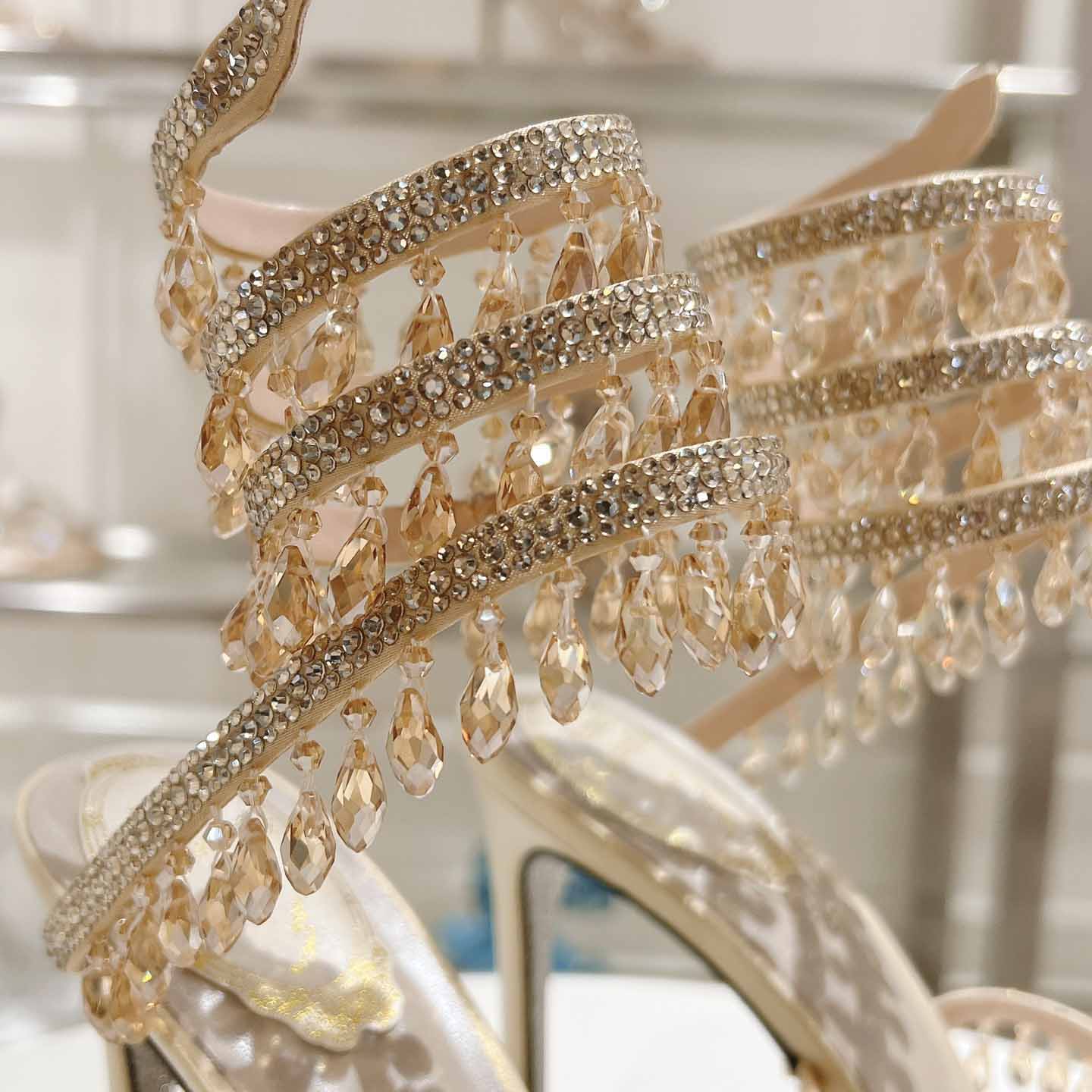 Rene Caovilla Natural Chandelier Sandals - PerfectKickZ