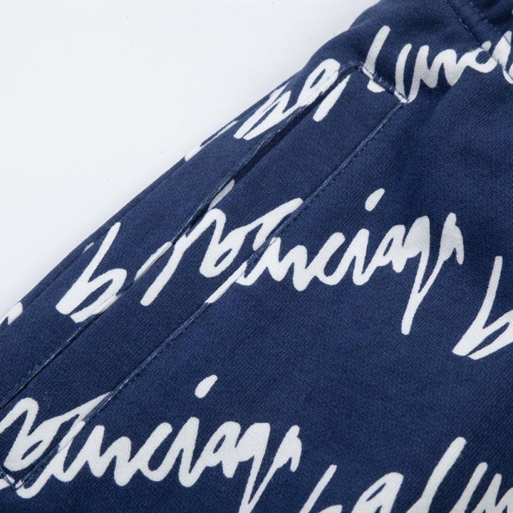Balenciaga Navy Scribble Shorts - PerfectKickZ
