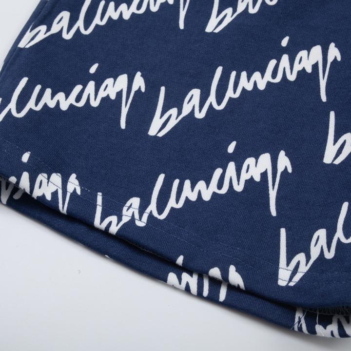 Balenciaga Navy Scribble Shorts - PerfectKickZ