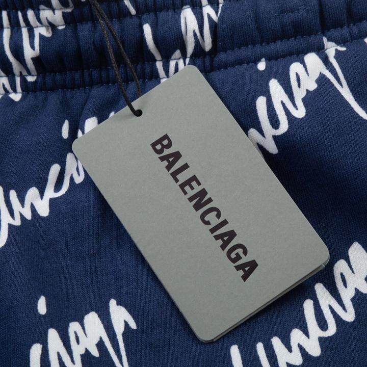 Balenciaga Navy Scribble Shorts - PerfectKickZ