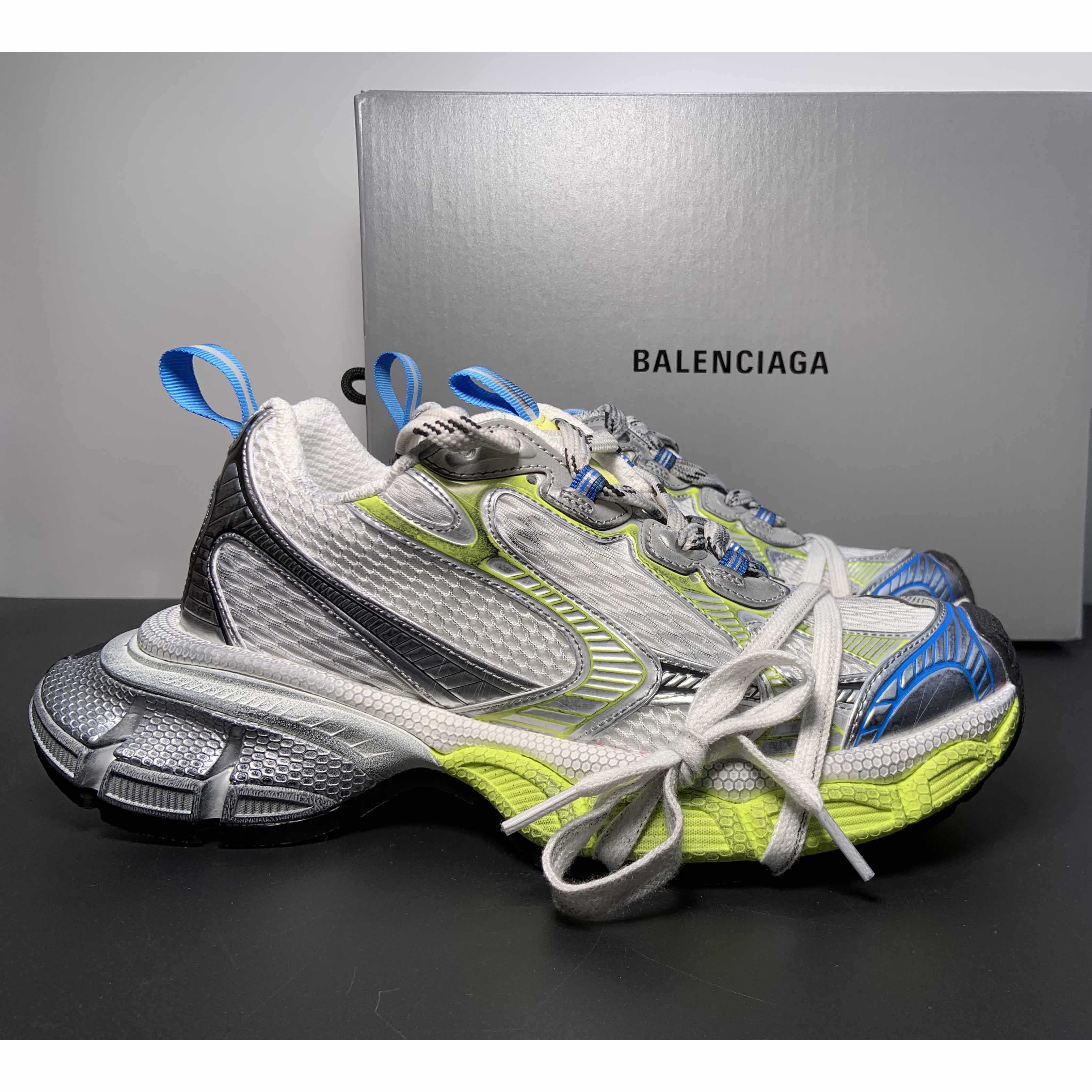 Balenciaga 3XL Sneaker In White/Yellow And Blue - PerfectKickZ