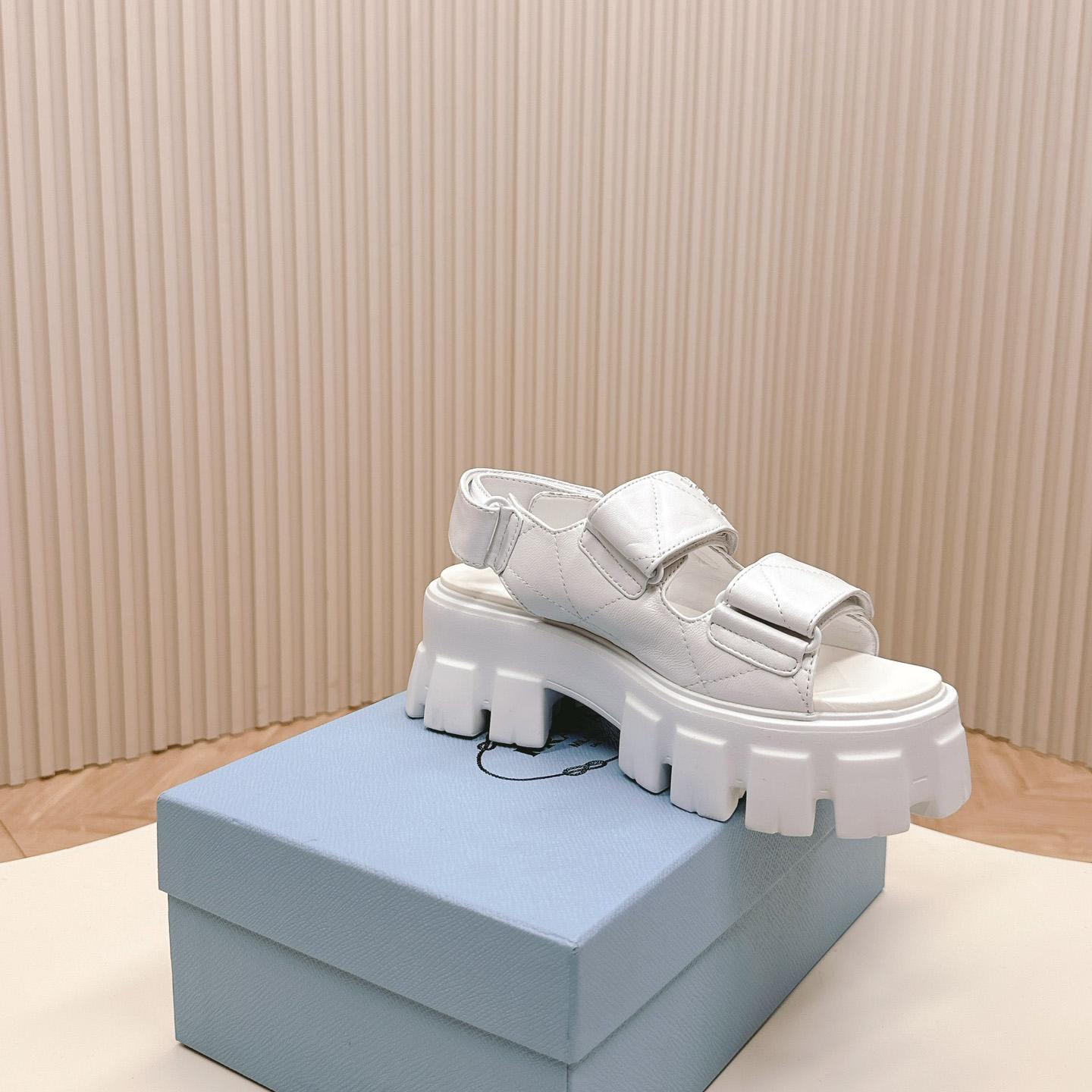 Prada Monolith Nappa Leather Sandals - PerfectKickZ