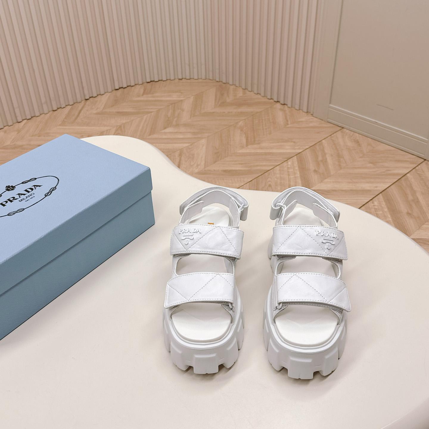 Prada Monolith Nappa Leather Sandals - PerfectKickZ