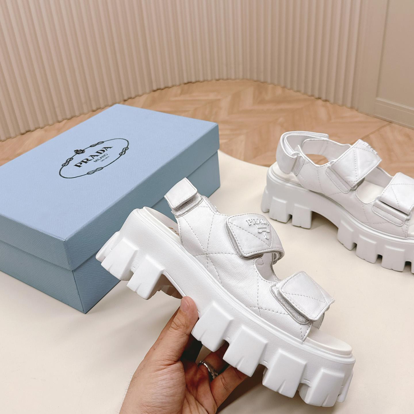 Prada Monolith Nappa Leather Sandals - PerfectKickZ