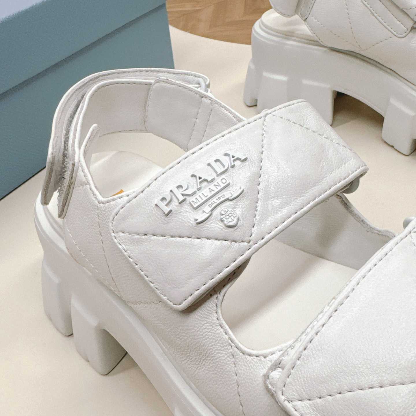 Prada Monolith Nappa Leather Sandals - PerfectKickZ
