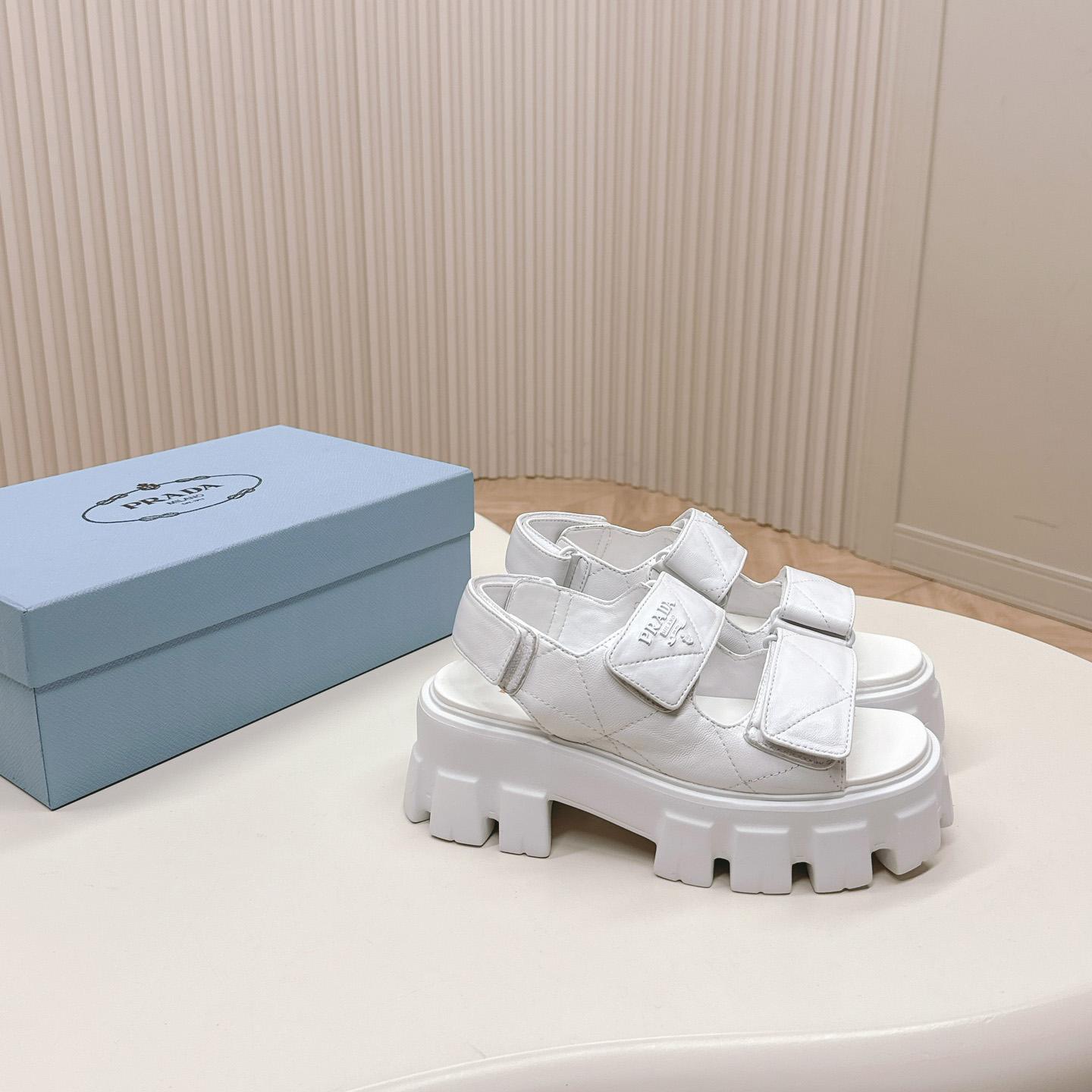 Prada Monolith Nappa Leather Sandals - PerfectKickZ