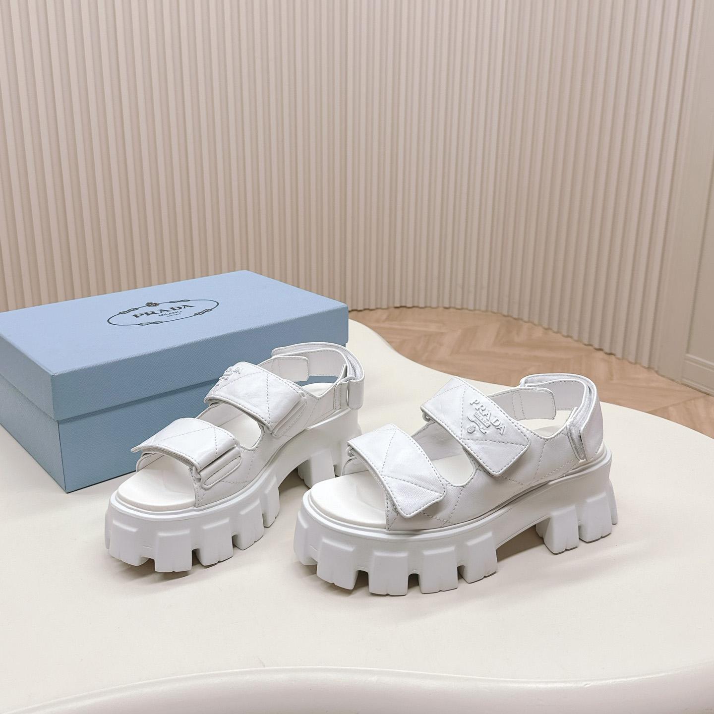 Prada Monolith Nappa Leather Sandals - PerfectKickZ