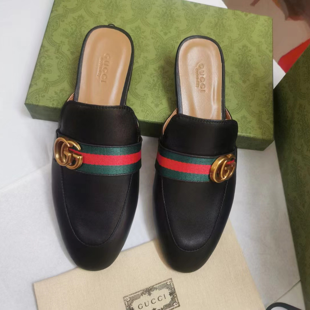 Gucci Web-trimmed Slippers - PerfectKickZ