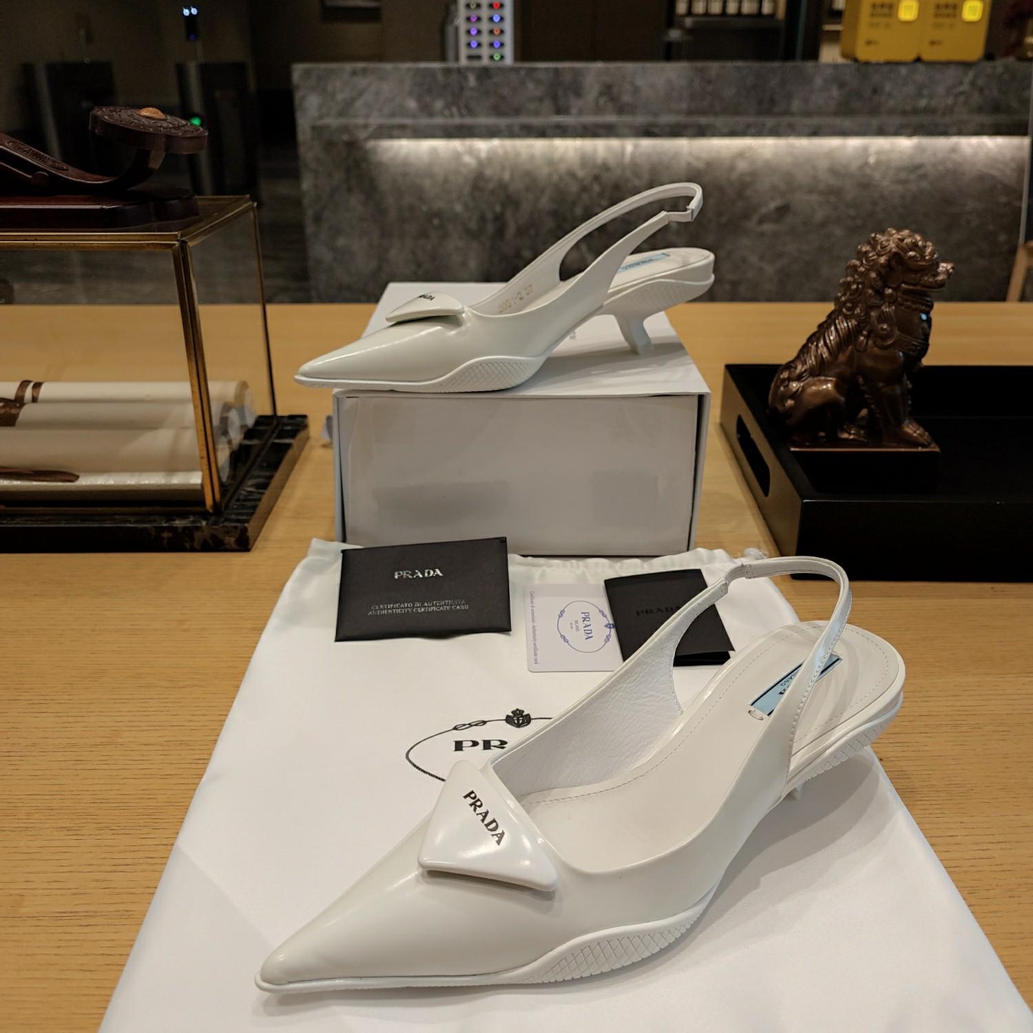 Prada Leather Slingback Pumps - PerfectKickZ