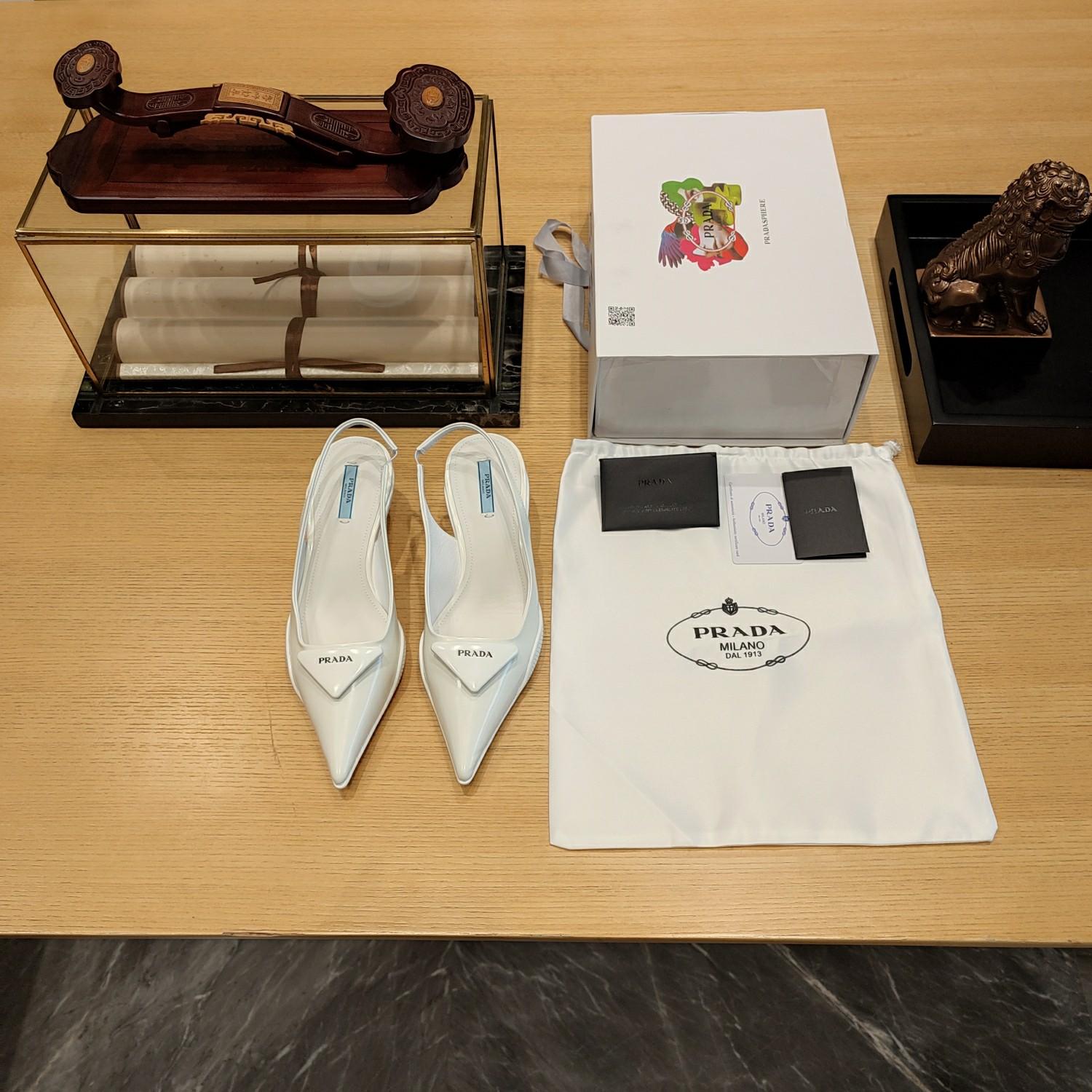 Prada Leather Slingback Pumps - PerfectKickZ