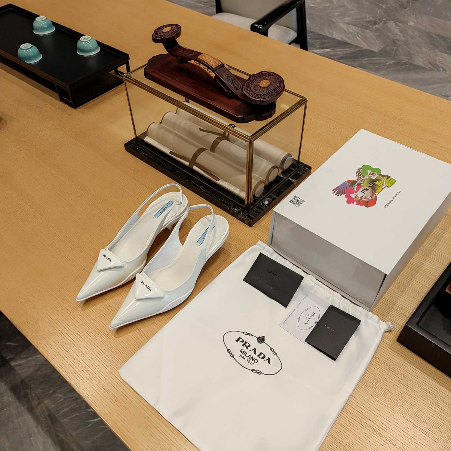 Prada Leather Slingback Pumps - PerfectKickZ
