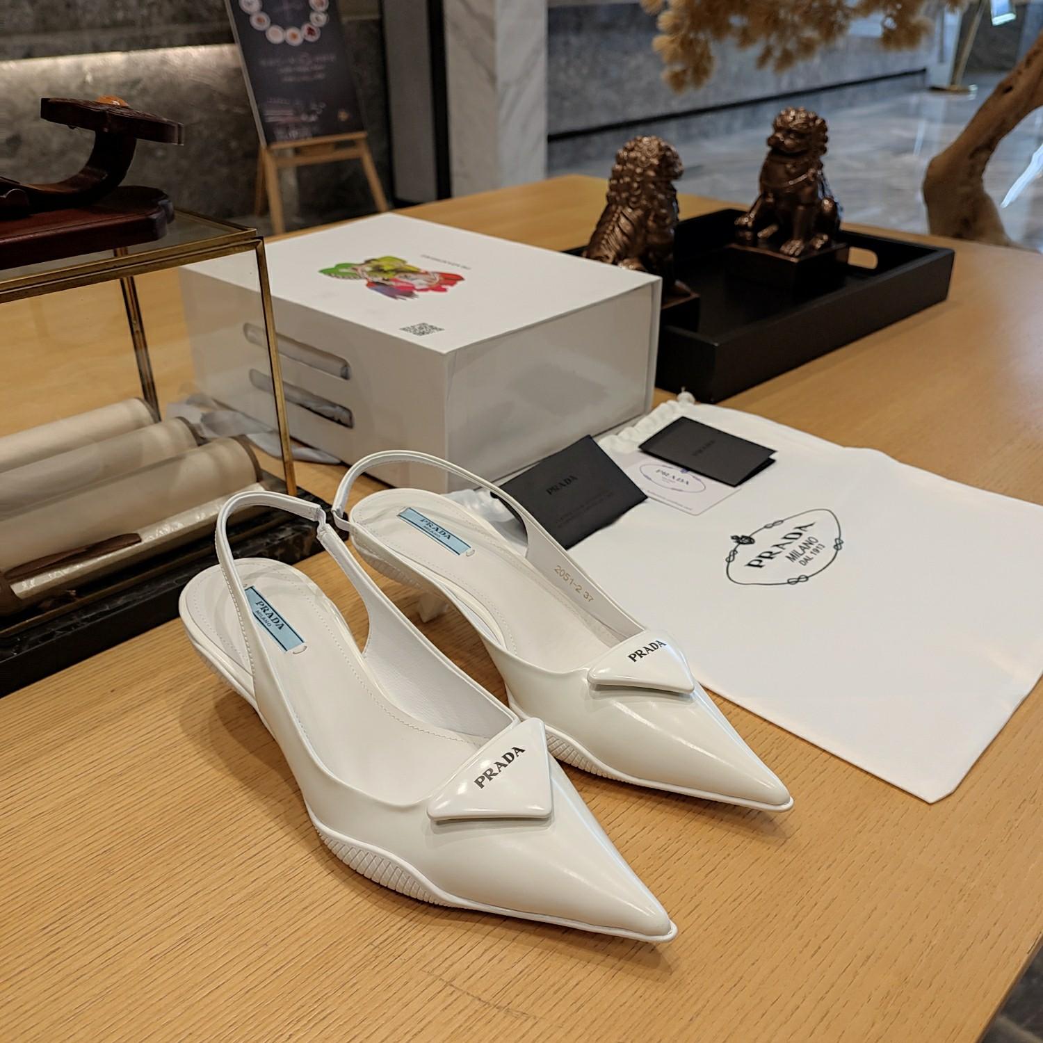 Prada Leather Slingback Pumps - PerfectKickZ