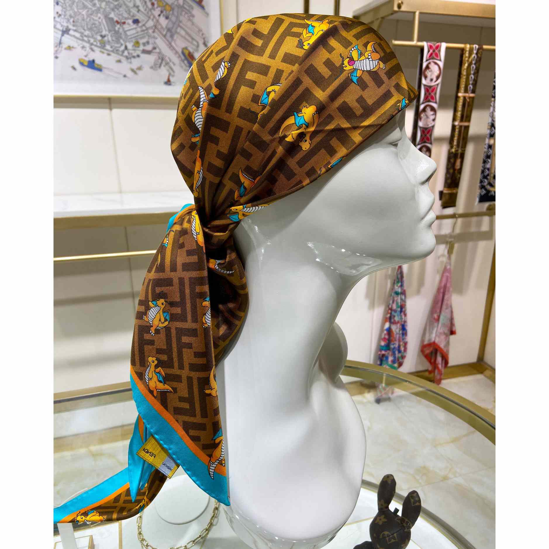 Fendi x FRGMT x Pokemon Silk Foulard   90*90cm - PerfectKickZ