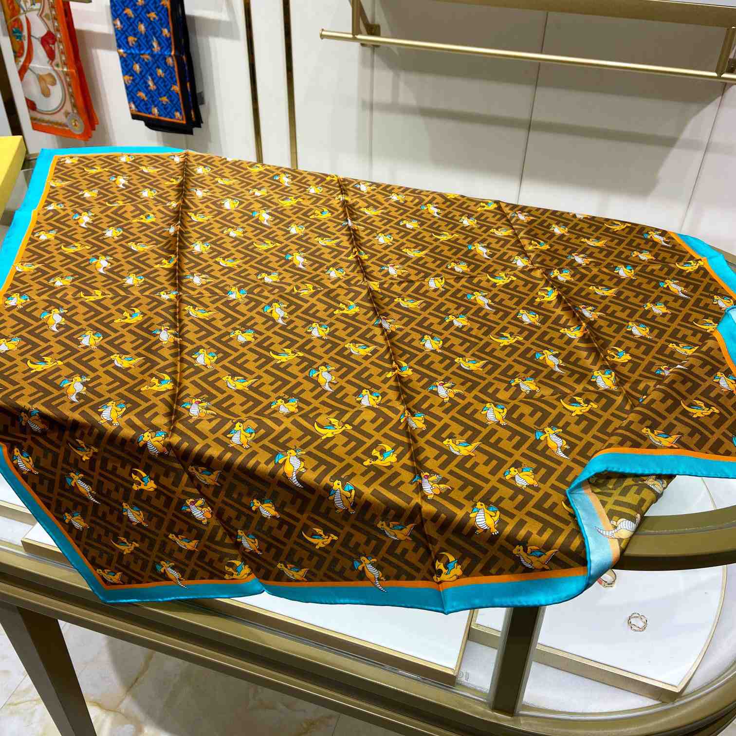 Fendi x FRGMT x Pokemon Silk Foulard   90*90cm - PerfectKickZ