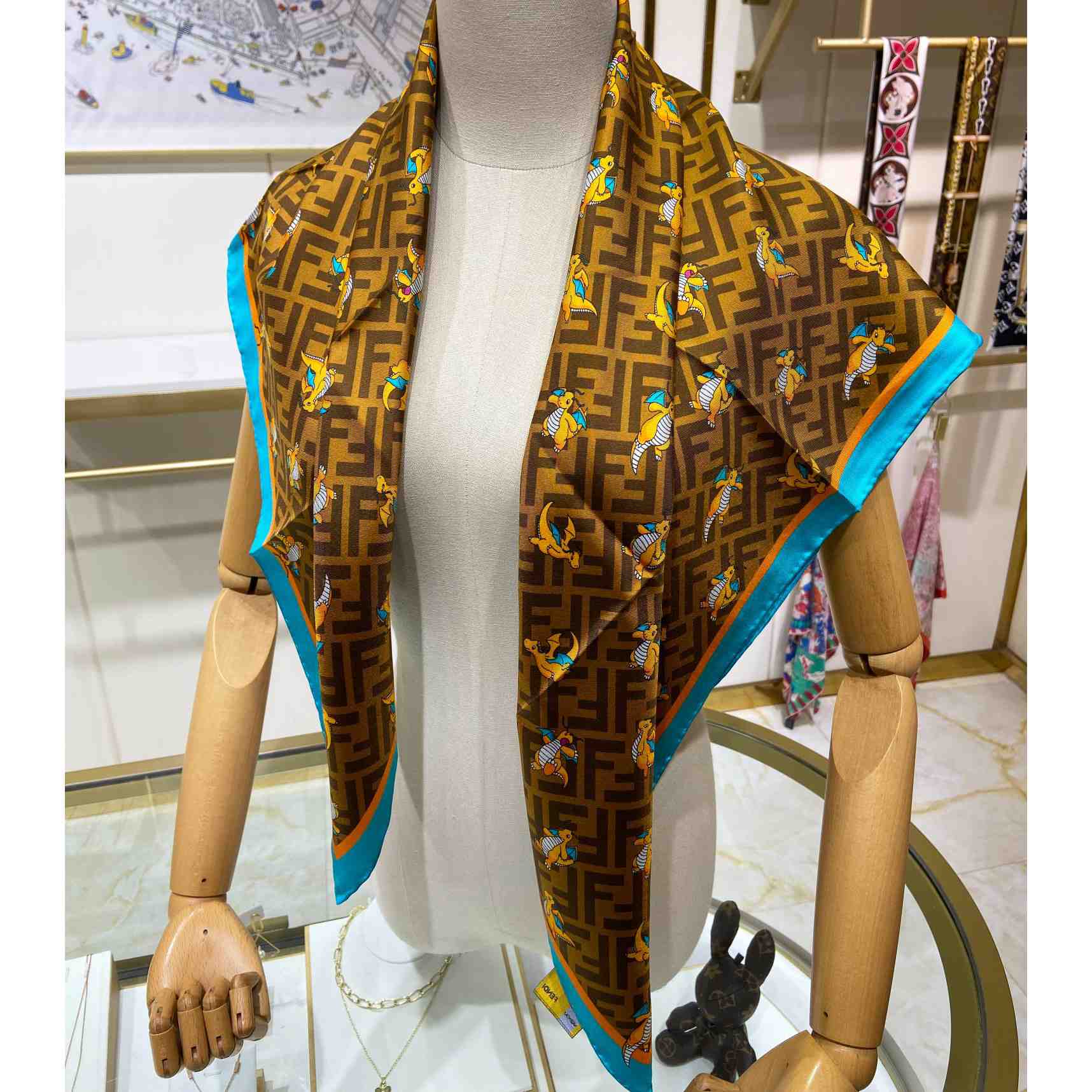 Fendi x FRGMT x Pokemon Silk Foulard   90*90cm - PerfectKickZ