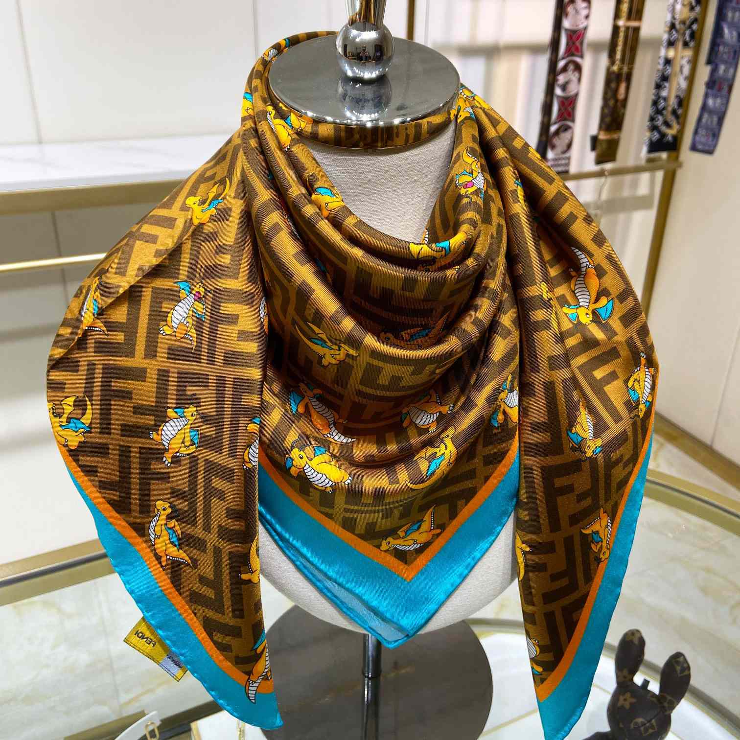 Fendi x FRGMT x Pokemon Silk Foulard   90*90cm - PerfectKickZ