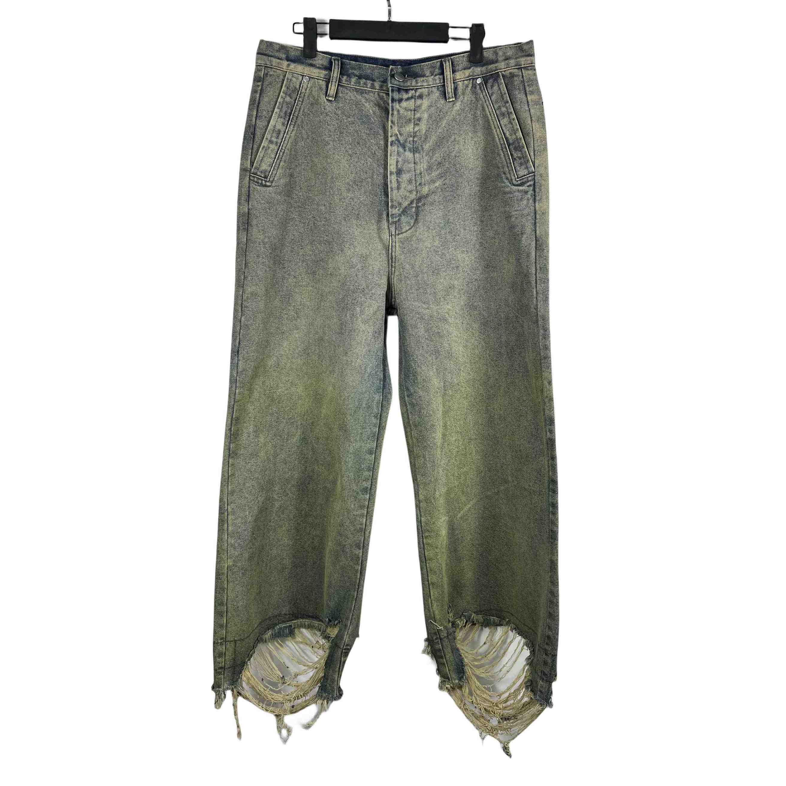 Rick Owens Geth Wide Leg Denim Jeans - PerfectKickZ