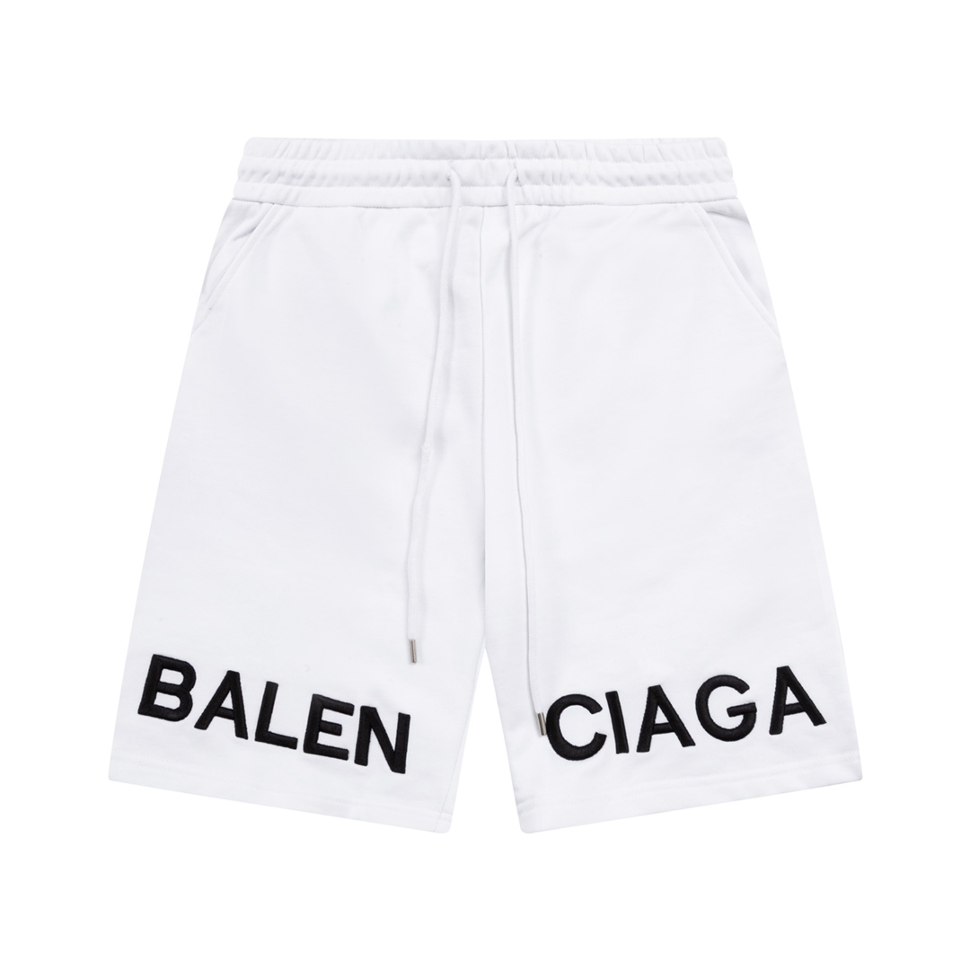 Balenciaga Logo Cotton Shorts - PerfectKickZ