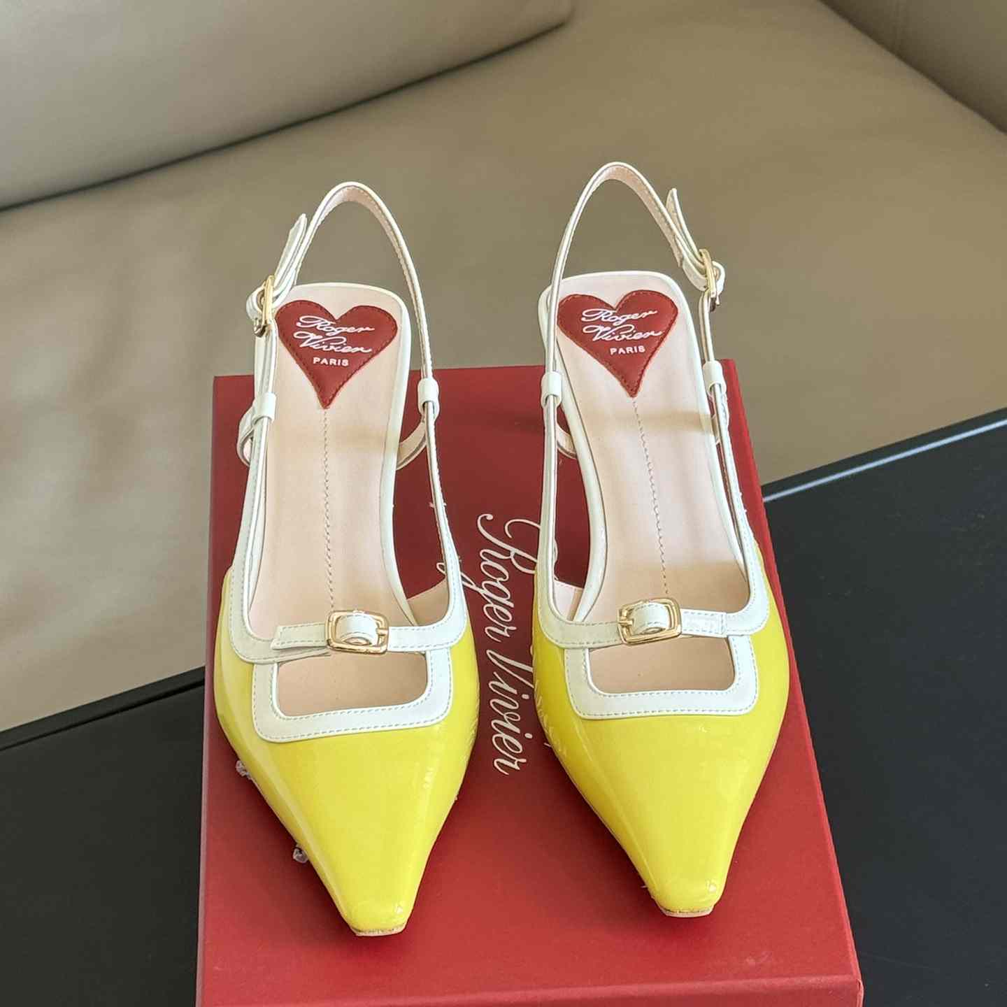 Roger Vivier Viv’ Canard Slingback Pumps in Patent Leather - PerfectKickZ
