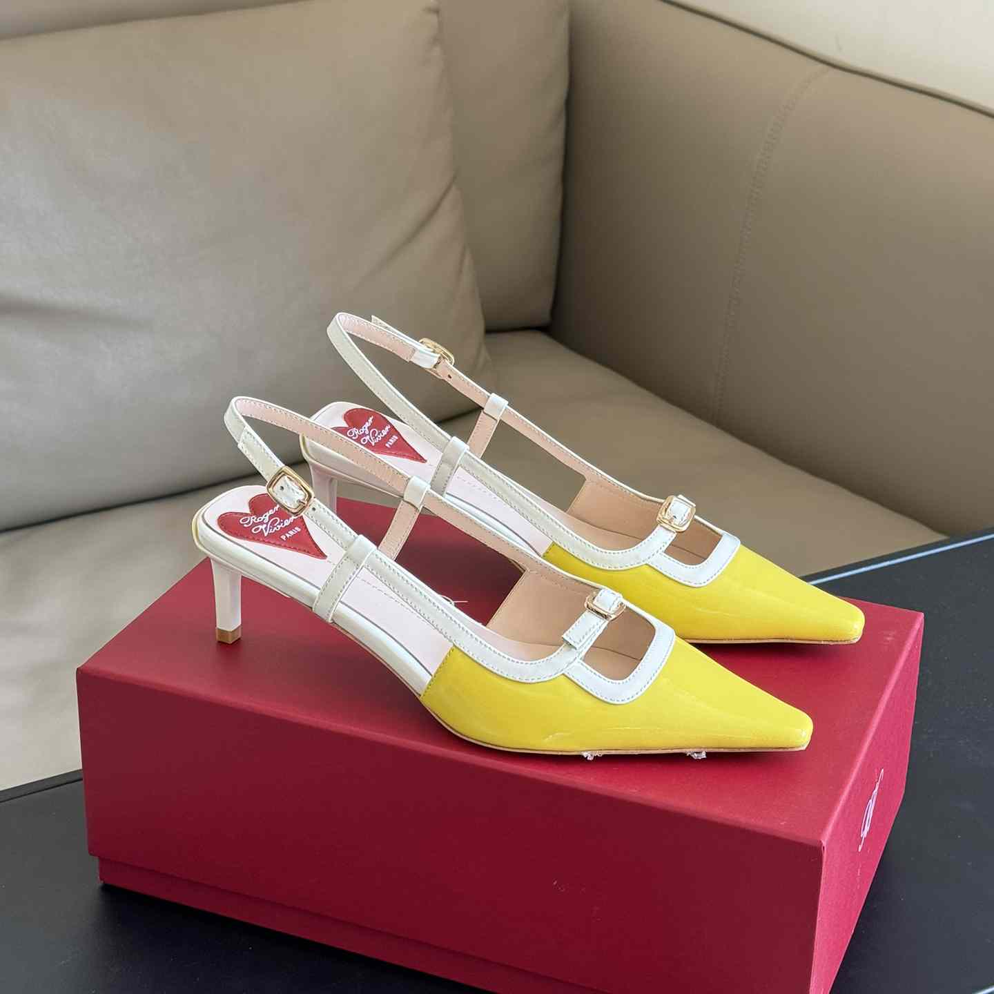 Roger Vivier Viv’ Canard Slingback Pumps in Patent Leather - PerfectKickZ