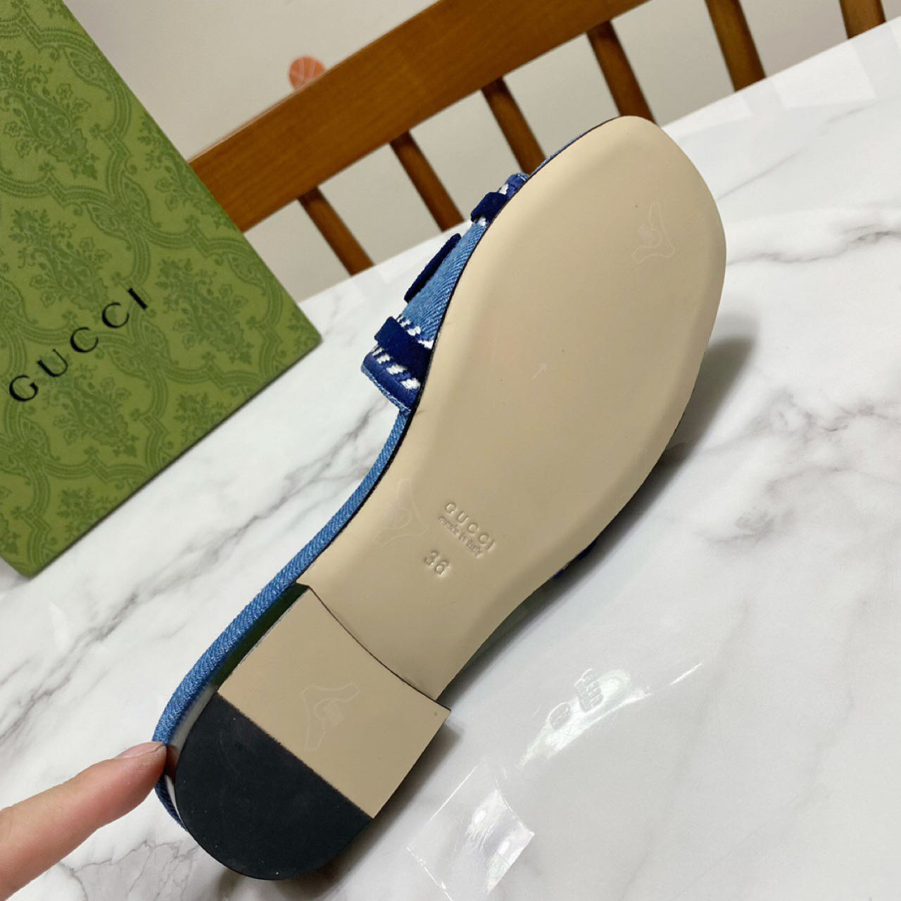 Gucci Script Block Heel Sandals - 
