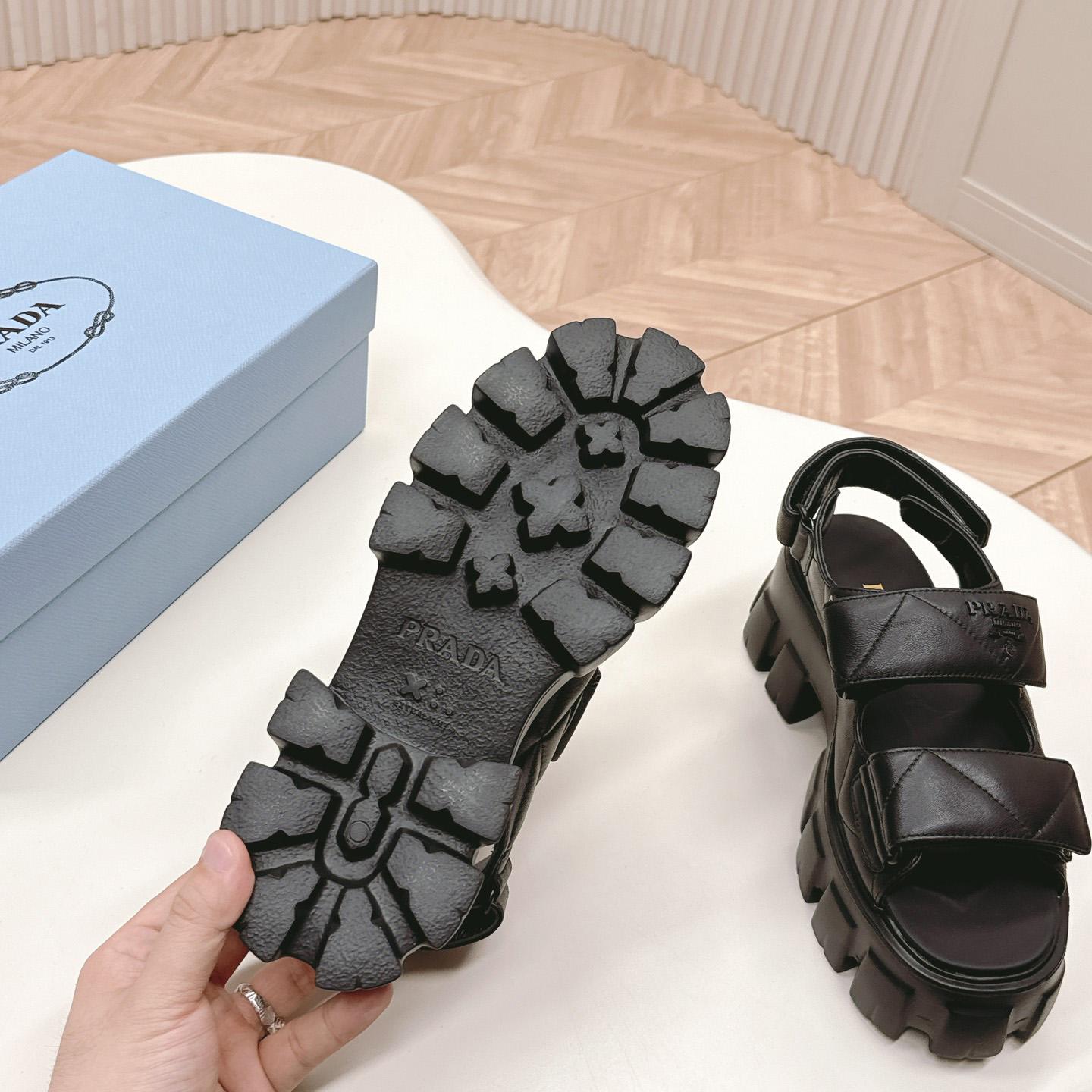 Prada Monolith Nappa Leather Sandals - PerfectKickZ