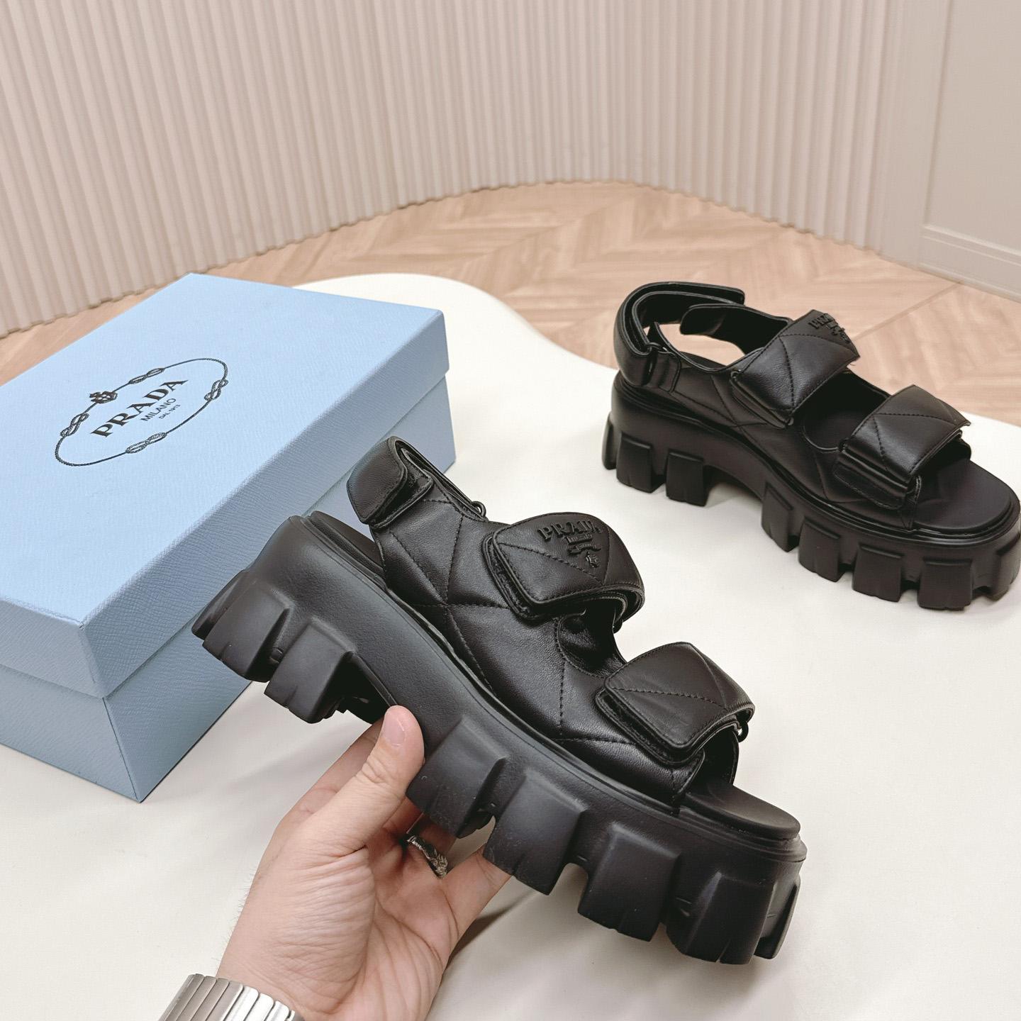 Prada Monolith Nappa Leather Sandals - PerfectKickZ