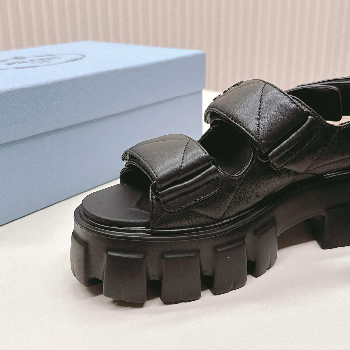 Prada Monolith Nappa Leather Sandals - PerfectKickZ