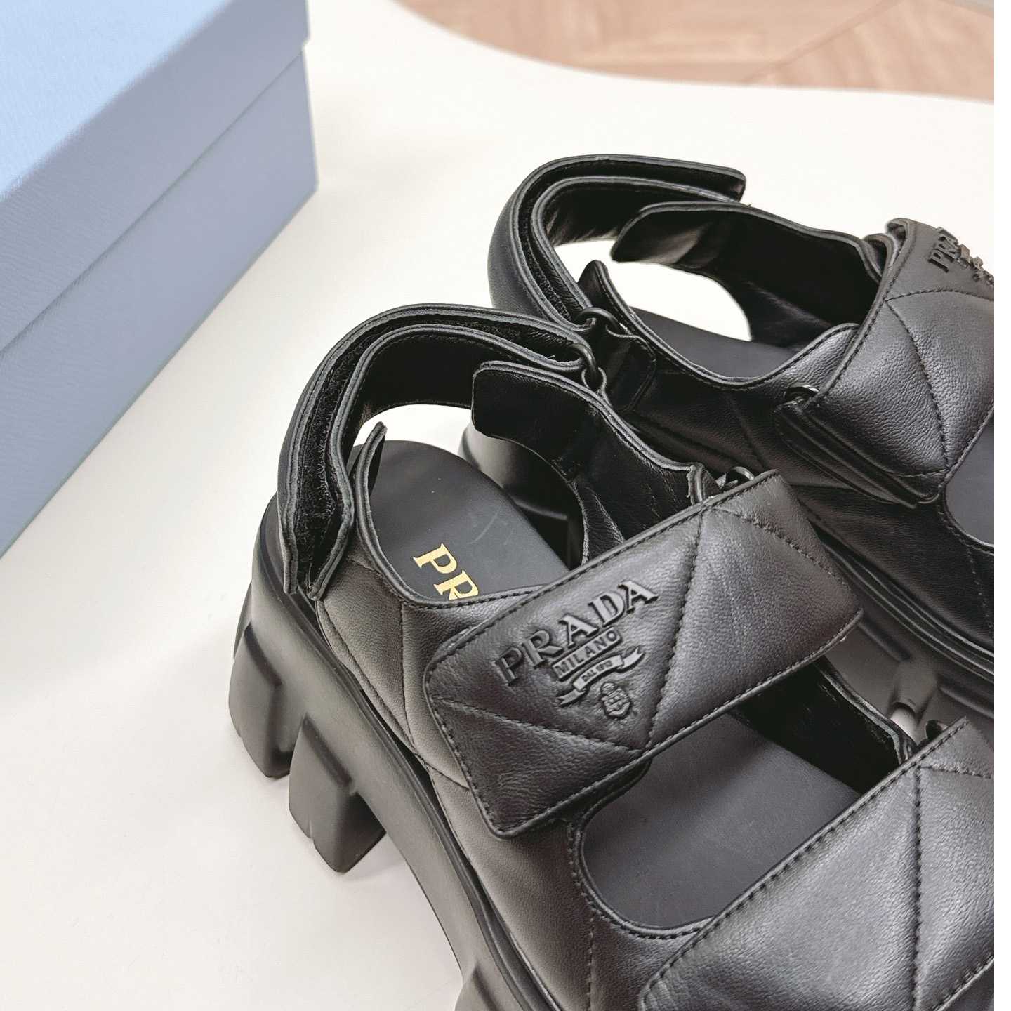 Prada Monolith Nappa Leather Sandals - PerfectKickZ