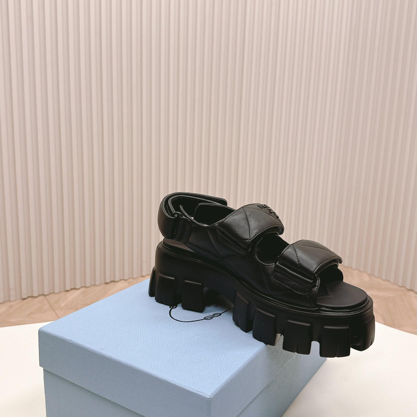 Prada Monolith Nappa Leather Sandals - PerfectKickZ