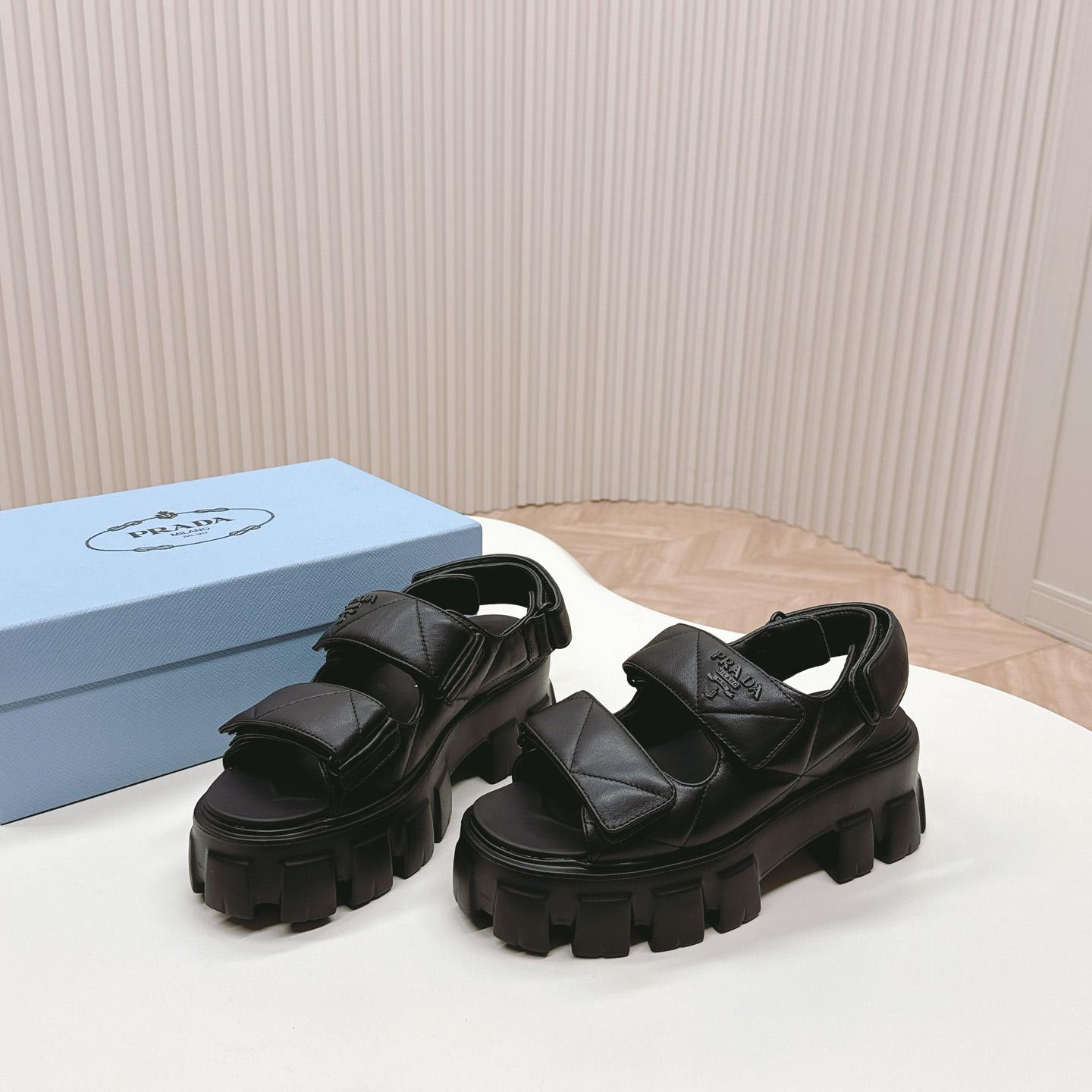 Prada Monolith Nappa Leather Sandals - PerfectKickZ