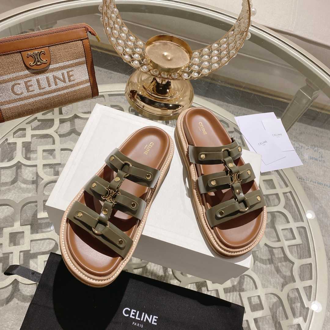 Celine Slides Tippi In Calfskin - Vegetal Tanning  - PerfectKickZ