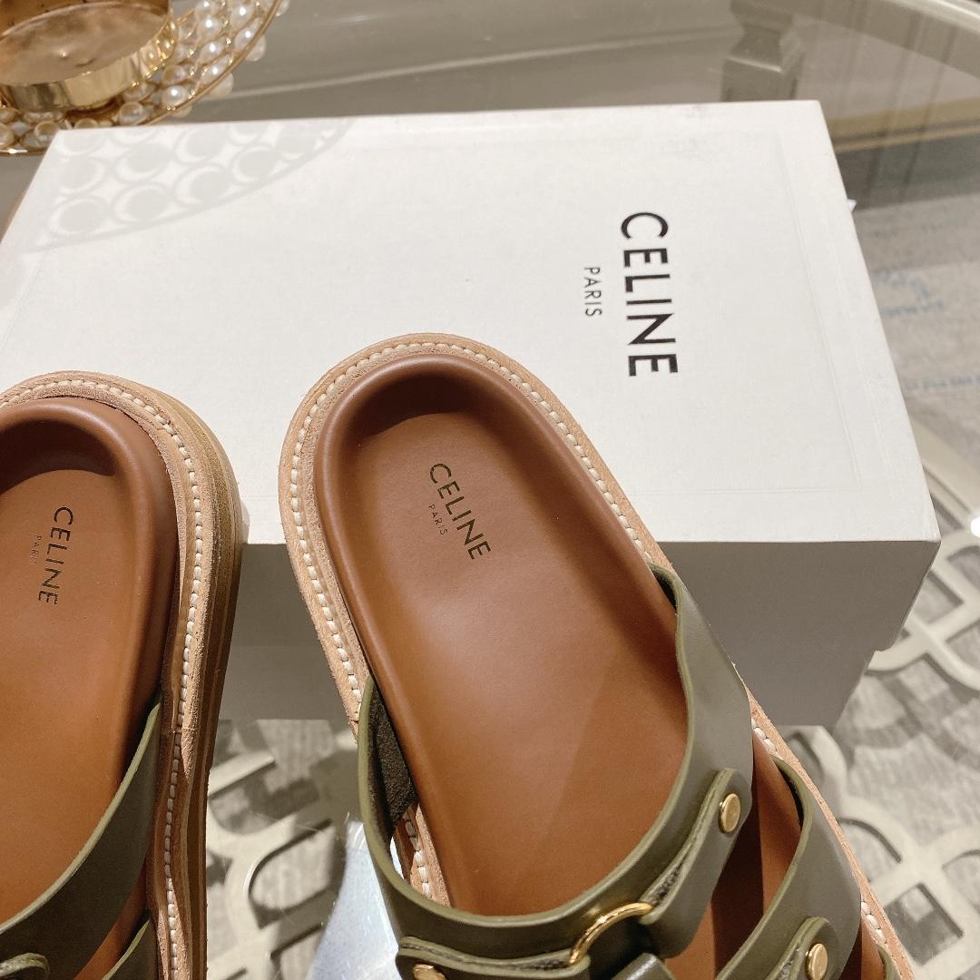 Celine Slides Tippi In Calfskin - Vegetal Tanning  - 