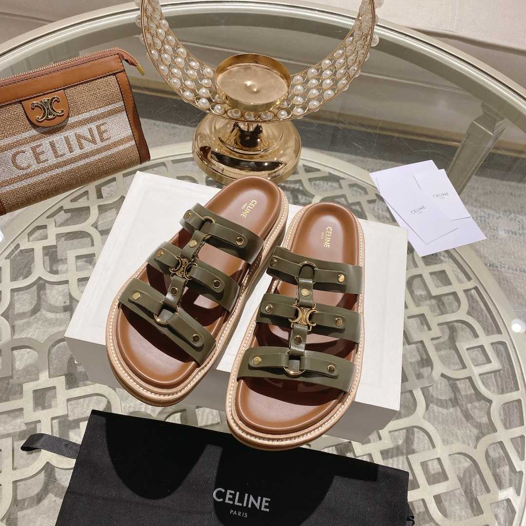 Celine Slides Tippi In Calfskin - Vegetal Tanning  - 