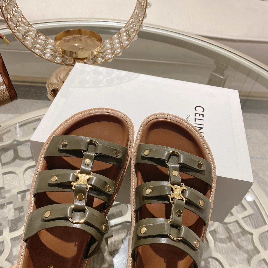 Celine Slides Tippi In Calfskin - Vegetal Tanning  - 