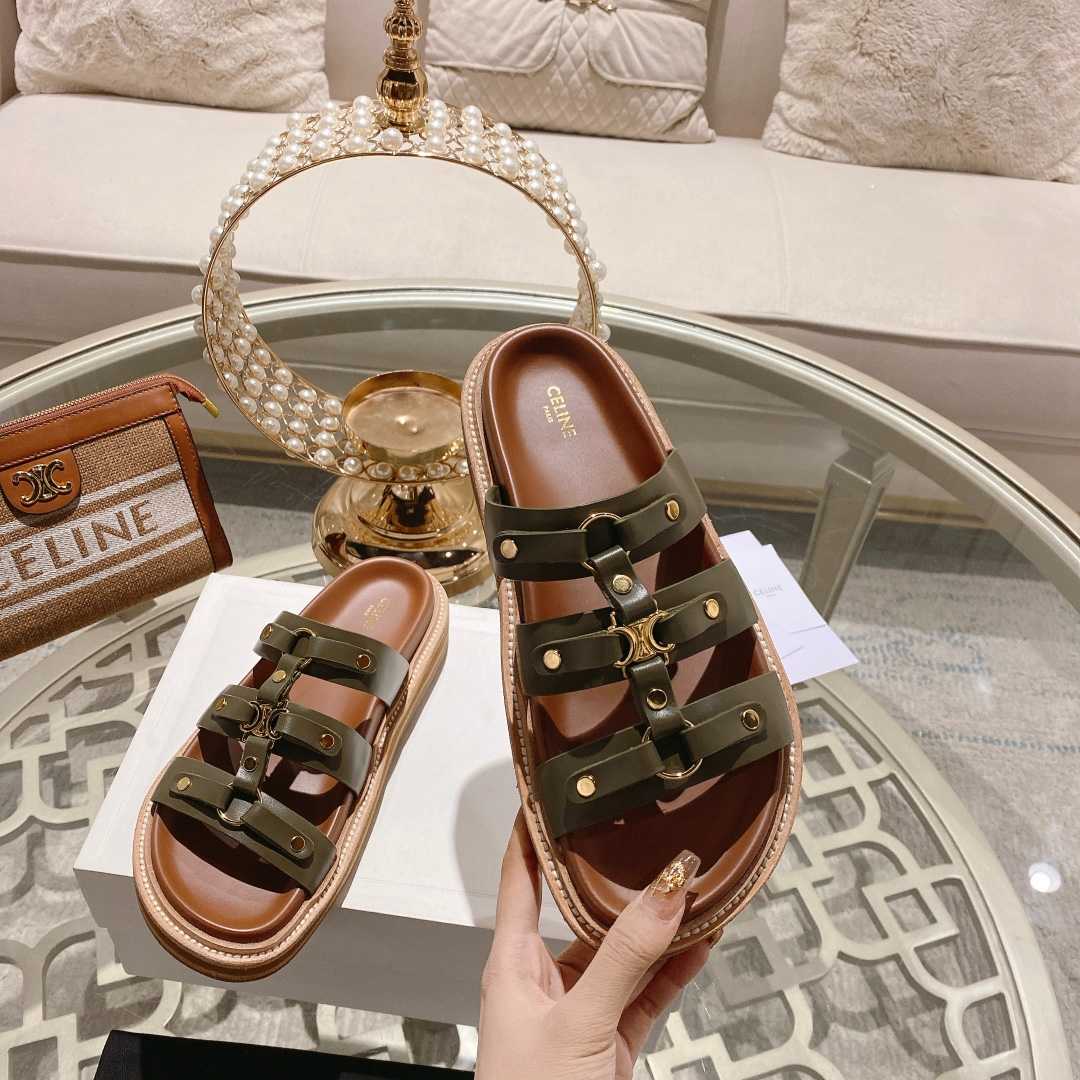 Celine Slides Tippi In Calfskin - Vegetal Tanning  - PerfectKickZ