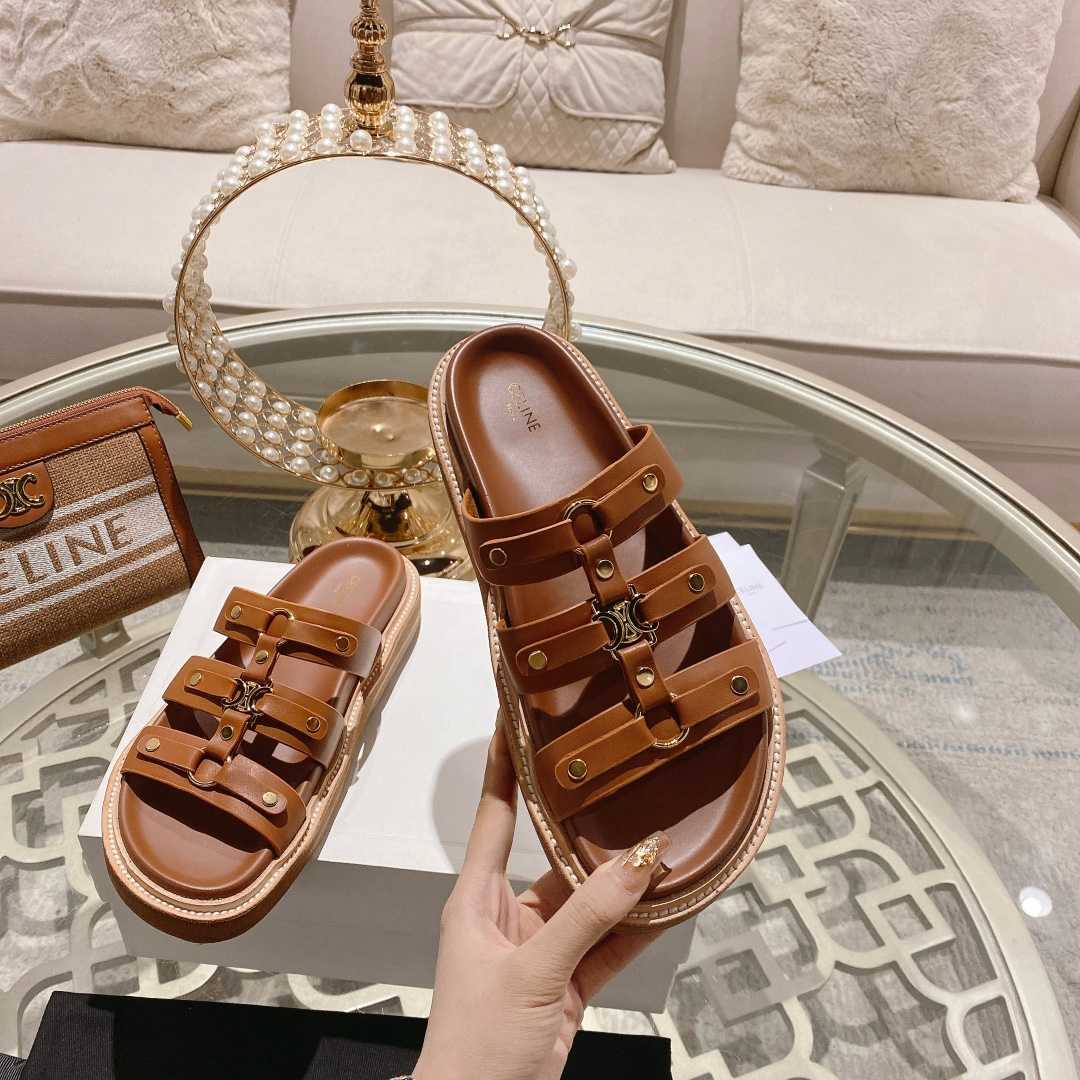Celine Slides Tippi In Calfskin - PerfectKickZ