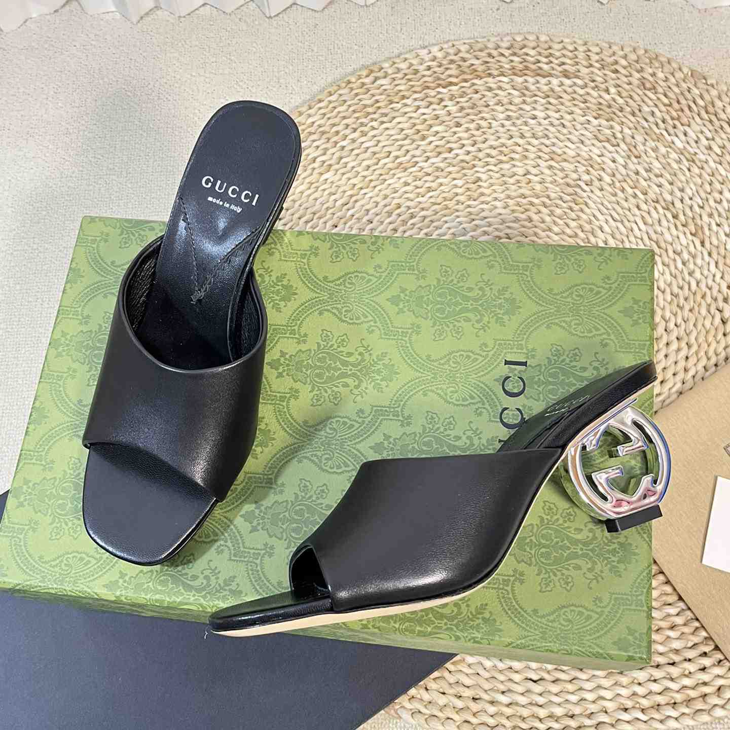 Gucci Women's Interlocking G Heel Sandal - PerfectKickZ