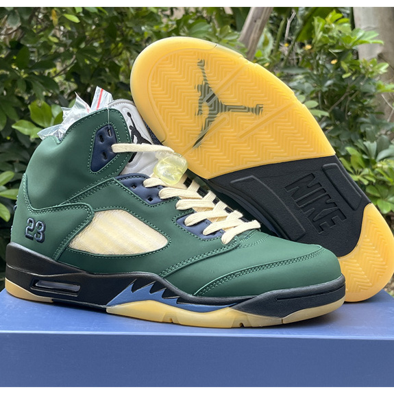 Air Jordan 5 "Navy Green” Sneakers      FZ5758-003 - PerfectKickZ
