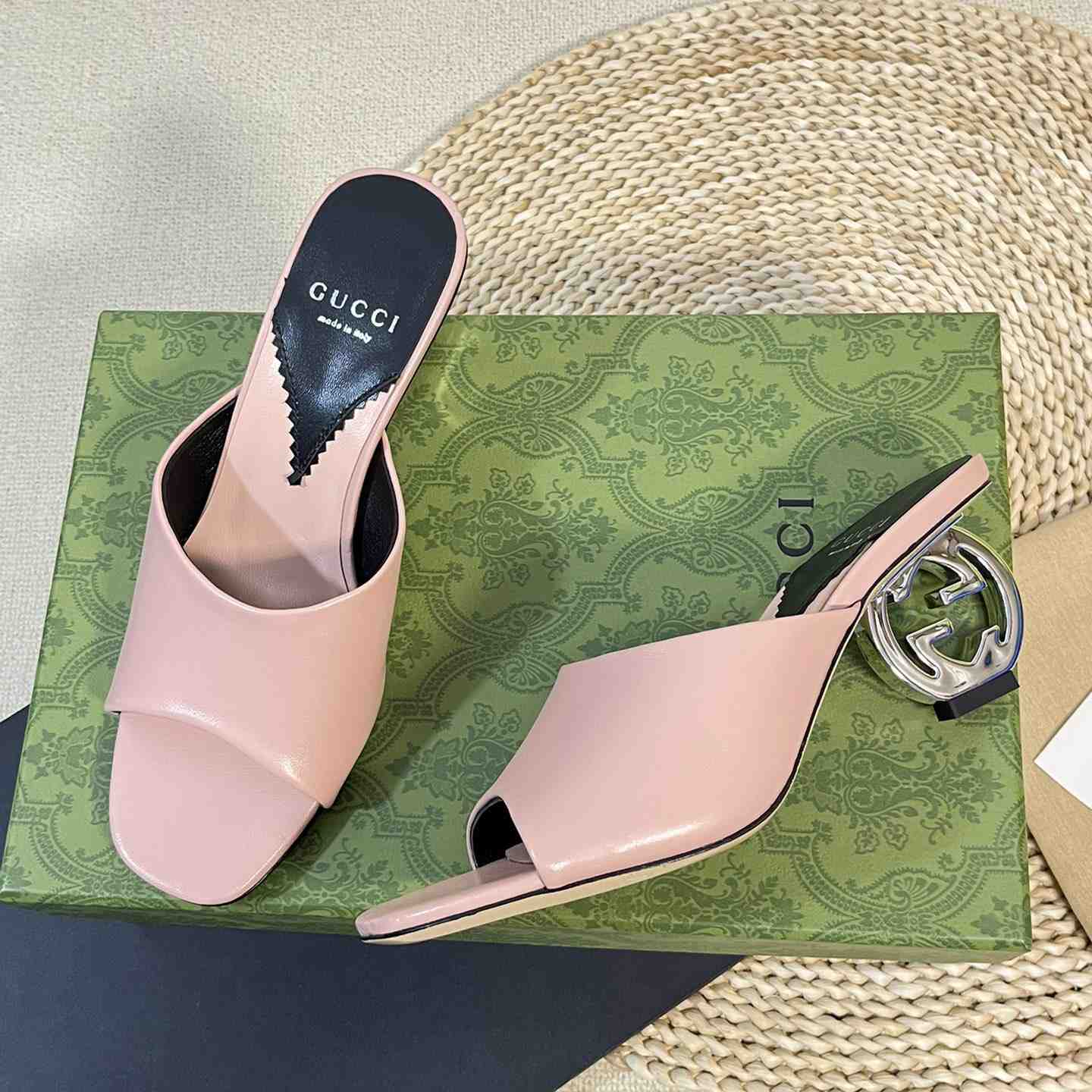 Gucci Women's Interlocking G Heel Sandal - PerfectKickZ
