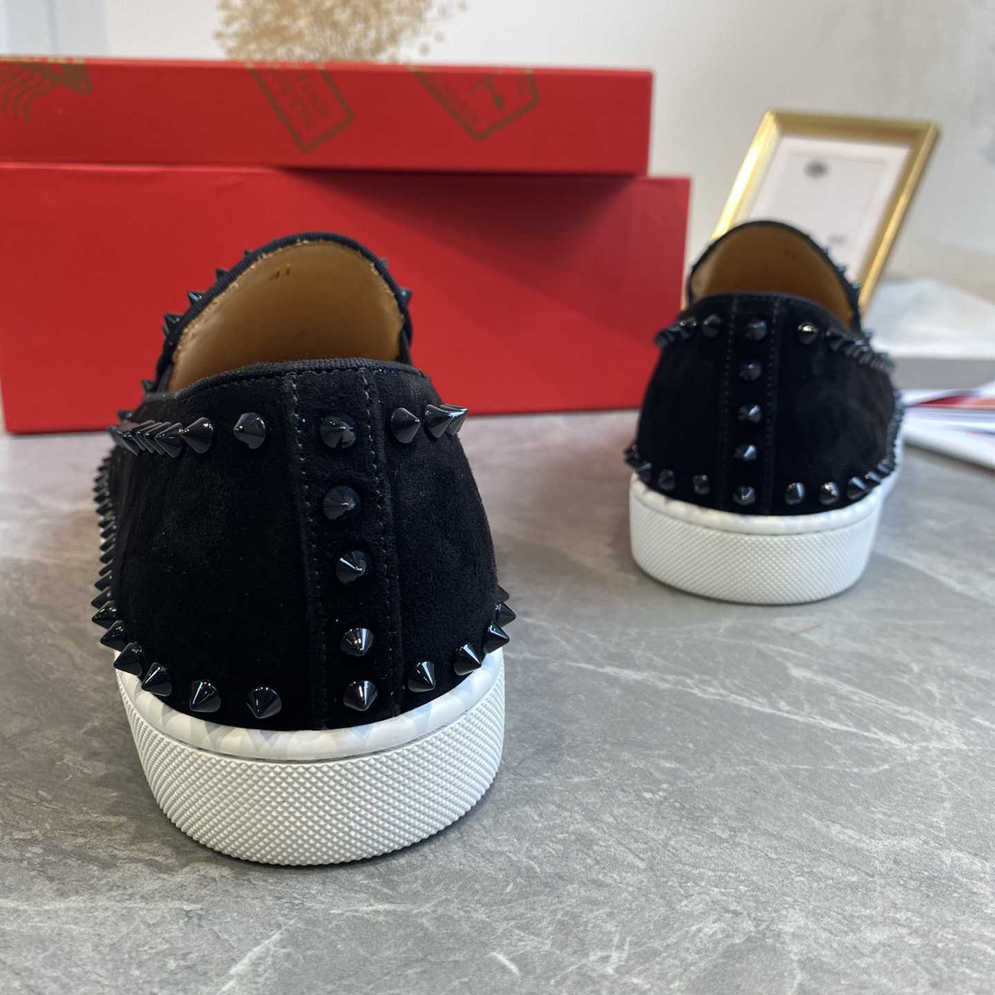 Christian Louboutin Stud Embellished Slip-On Loafers - PerfectKickZ