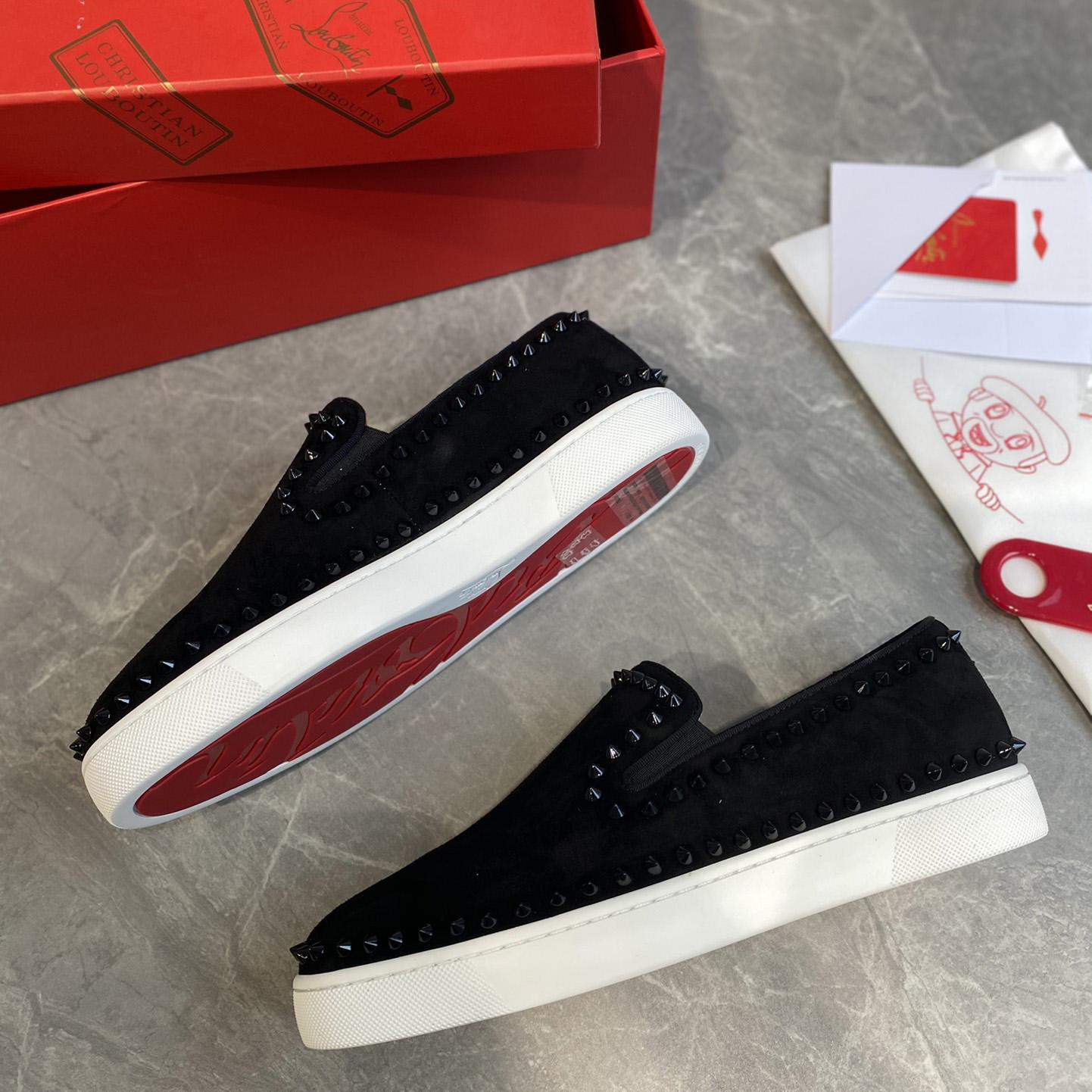 Christian Louboutin Stud Embellished Slip-On Loafers - PerfectKickZ