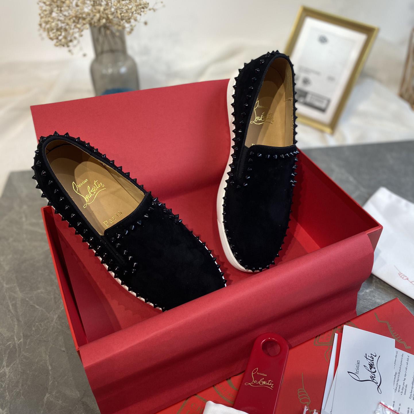 Christian Louboutin Stud Embellished Slip-On Loafers - PerfectKickZ
