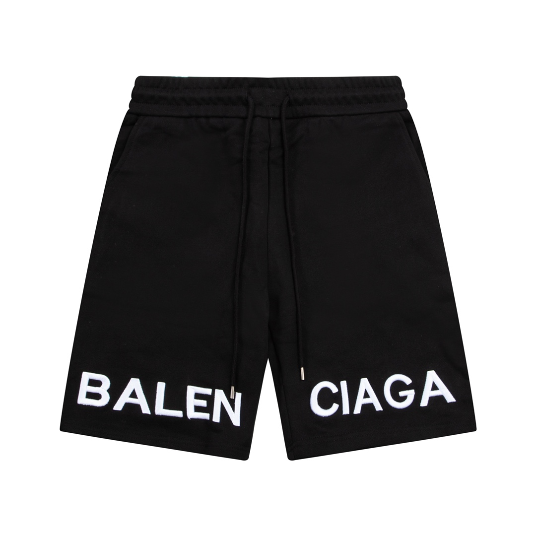 Balenciaga Logo Cotton Shorts - PerfectKickZ