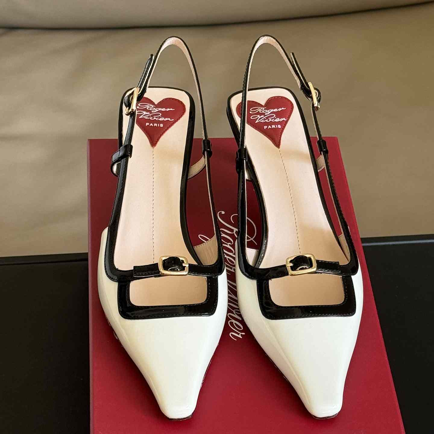 Roger Vivier Viv’ Canard Slingback Pumps in Patent Leather - PerfectKickZ
