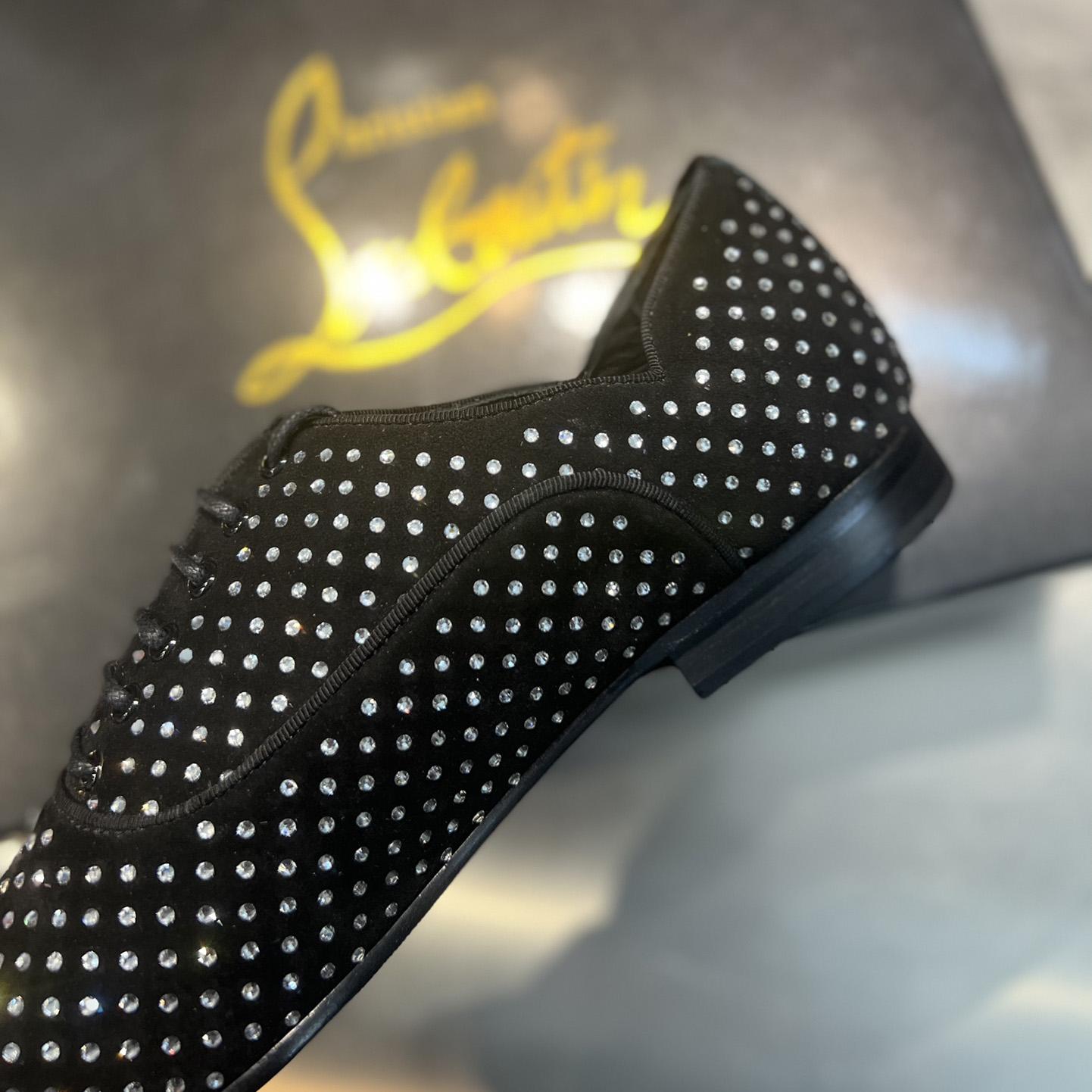 Christian Louboutin Greggy Chick Plum Strass - PerfectKickZ