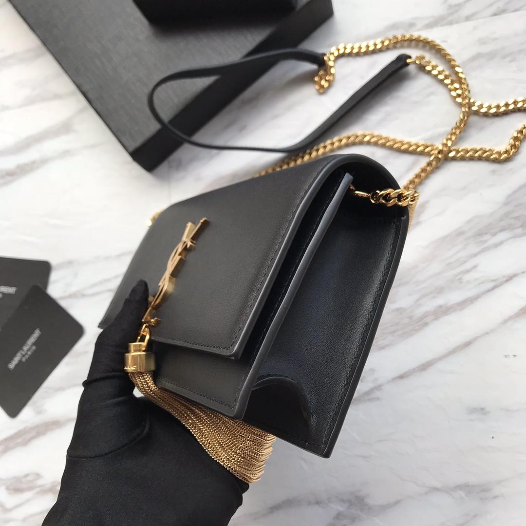 Saint Laurent Satin Kate Chain Wallet (19*12.5*4cm) - PerfectKickZ